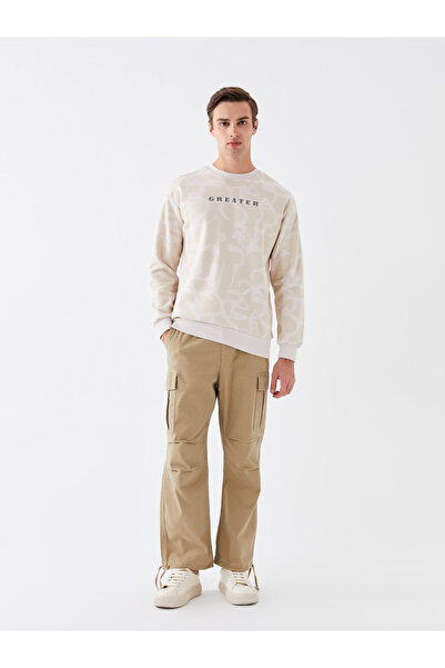 LC Waikiki Ανδρικό φούτερ - Crew Neck, Μακρυμάνικο, εμπριμέ