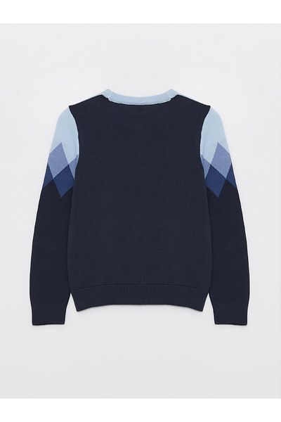 LC Waikiki Boys' Knitwear Sweater - Long Sleeve, Crew Neck, Patterned