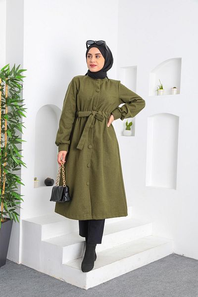 ENSA TESETTUR Παλτό Lina Cashmere Χακί