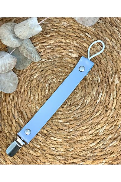 Mujo Baby&Kids Leather Pacifier Strap - Pacifier Chain - Blue - Baby Boy/Child