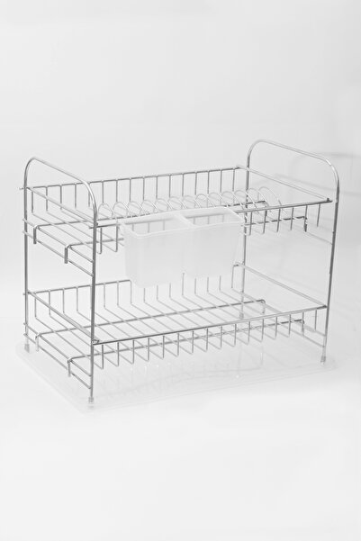 Rafiste Bulaşıklık Bulaşık Sepeti 2 Katlı Tabaklık Reyhan Model Krom