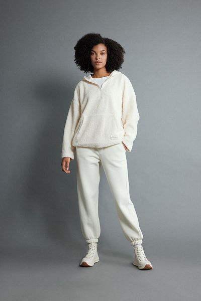 DeFacto Oversize Fit Hooded Kangaroo Pocket Half Zipper Plush Sweatshirt Y5394az23wn