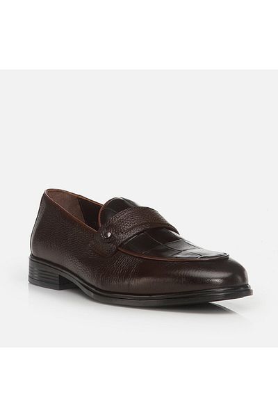 Hotiç Genuine Leather Brown Men's Loafer