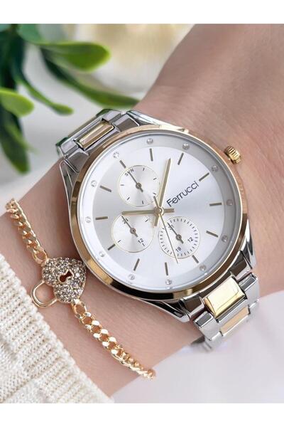 Ferrucci BLKT.2.963 Ferrucci Çelik Kordon 30 Mt Suya Dayanıklı Kadın Kol Saat...