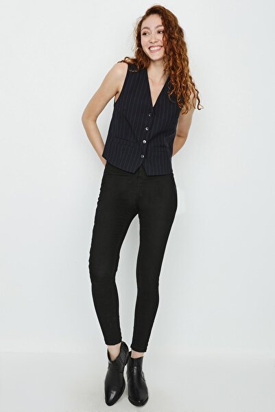 Select Moda Жіночий смугастий жилет з регулярною застібкою