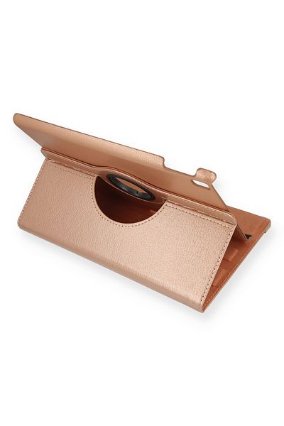 AQUA AKSESUAR iPad 10.2 (8th generation) Compatible Case 360 Rotating Leather Protected Tablet Case - Rose Gold