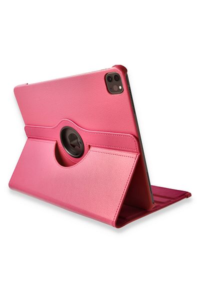 AQUA AKSESUAR حافظة متوافقة مع iPad Pro 12.9 (2018) حافظة تابلت جلدية قابلة للدوران 360 درجة - وردي