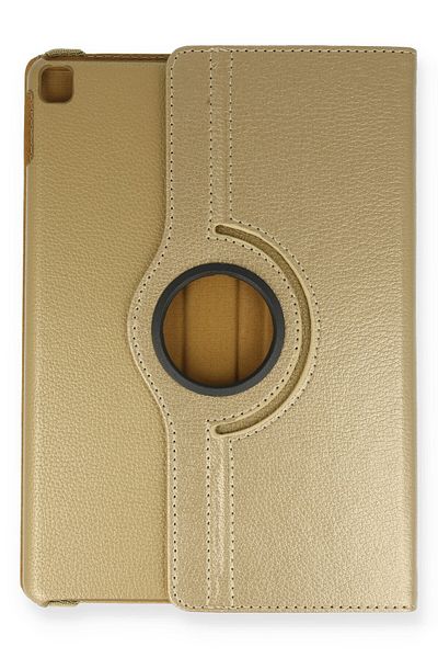 AQUA AKSESUAR iPad 10.2 7th Generation Compatible Case 360 Rotating Leather Protected Tablet Case - Gold