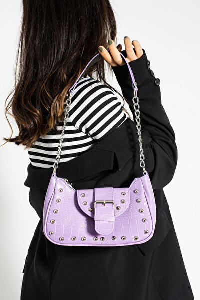 Modstore Τσάντα ώμου με κοκαλιάρικο μοτίβο κροκόδειλου