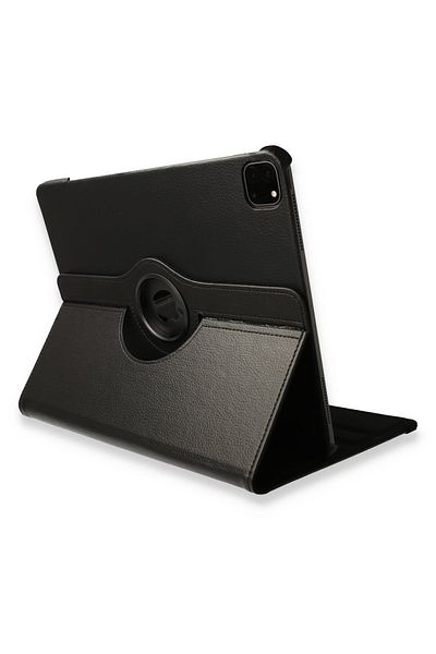 AQUA AKSESUAR iPad Pro 12.9 (2018) Compatible Case 360 Rotating Leather Protected Tablet Case - Black