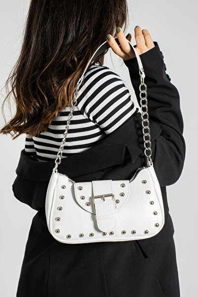 Modstore Τσάντα ώμου με κοκαλιάρικο μοτίβο κροκόδειλου