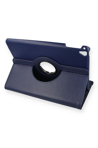 AQUA AKSESUAR iPad 3 9.7 Compatible Case 360 Rotating Leather Protected Tablet Case - Navy Blue