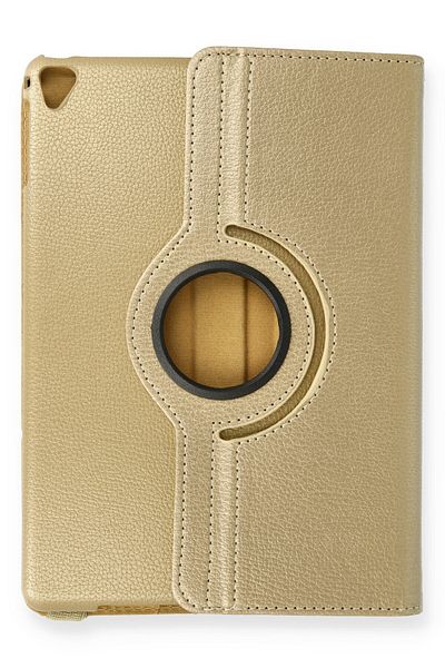 AQUA AKSESUAR iPad Pro 9.7 Compatible Case 360 Rotating Leather Protected Tablet Case - Gold