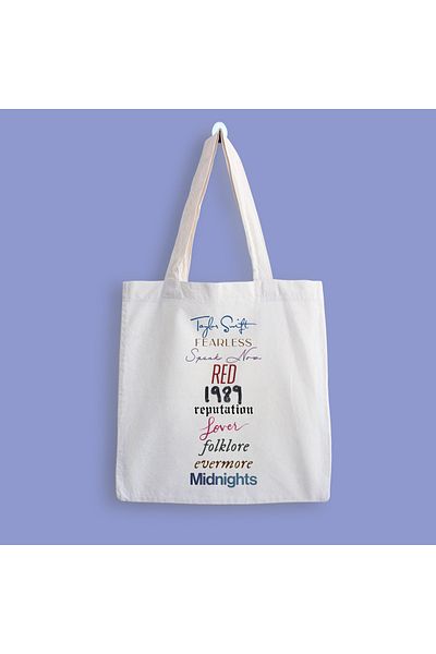 designedfy Geantă din pânză cu imprimeu colaj Taylor Swift