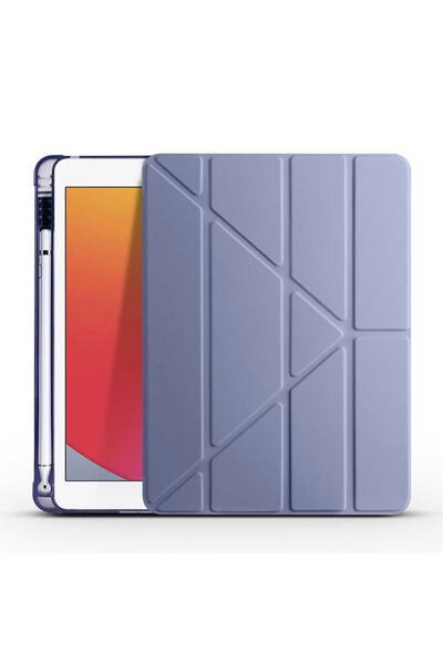 Fuchsia 9.7 Inç 2017 - 2018 (5.6.NESİL) Uyumlu Kalemlikli Standlı Katlanabilir Uyku Modlu Tablet Kılıfı