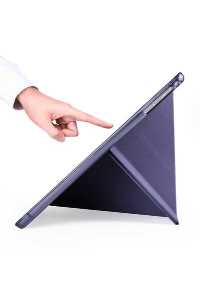 Fuchsia 9.7 Inç 2017 - 2018 (5.6.NESİL) Uyumlu Kalemlikli Standlı Katlanabilir Uyku Modlu Tablet Kılıfı