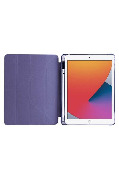 Fuchsia 9.7 Inç 2017 - 2018 (5.6.NESİL) Uyumlu Kalemlikli Standlı Katlanabilir Uyku Modlu Tablet Kılıfı