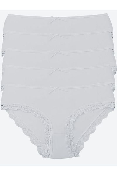 Miss Blue Moon High Waist Lace Colorful Bato 5-Piece Panties 5500-2
