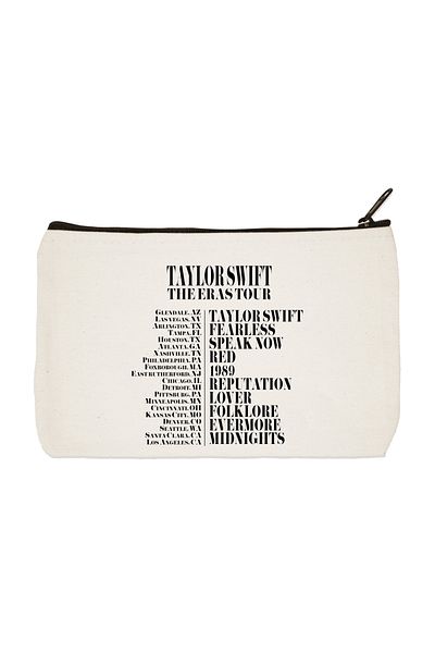 designedfy Taylor Swift The Eras Tour Printed υφασμάτινη τσάντα μακιγιάζ, θήκη για στυλό, τσάντα χειρός