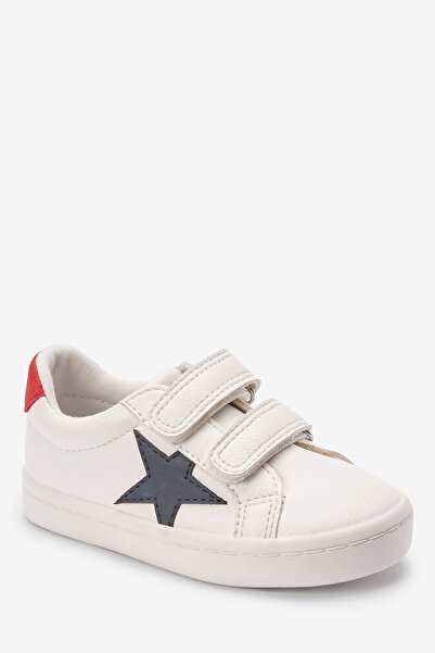 Next Baby White Star Touch Banded Sneakers