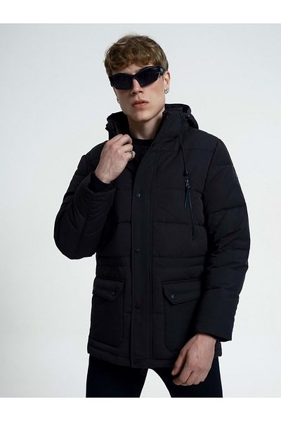 Loft LF2033074 Men's Regular Fit Coat - BLACK - L - ST07018-50672