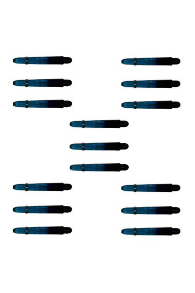 DARTSAN 5 Set (15 PCS) 35mm, Blue-Black, Polycarbonate Transparent Dart Shaft-shaft