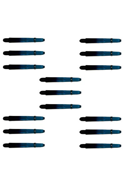 DARTSAN 5 Set (15 PCS) 48mm, Blue-Black, Polycarbonate Transparent Dart Shaft-shaft