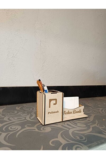 NED MDF LAZER DEKARASYON İSİME ÖZEL KALEMLİK VE KARTLIK MASA ÜSTÜ KALEMLİK