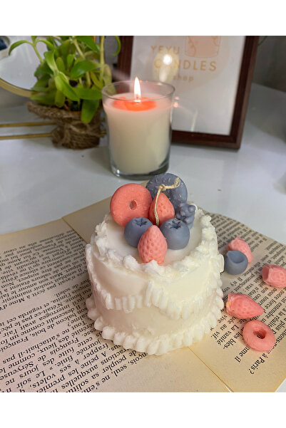 yeyu candles Tasarım Meyveli Pasta Mum