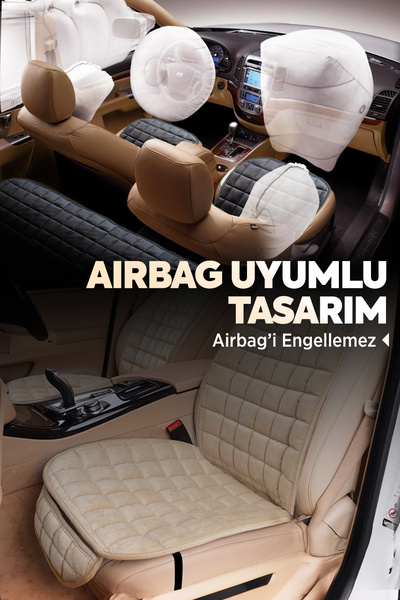 TORPEDO Premium Cepli Ortopedik Oto Koltuk Minder Seti - Koltuk Kılıfı - Ön ve Arka Koltuk Tam Set - Siyah