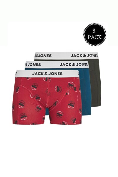 Jack & Jones Erkek Renkli Logolu 3lü Boxer Paketi