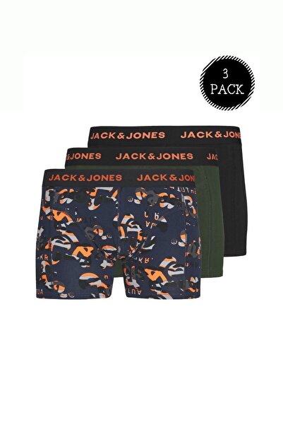 Jack & Jones Erkek Renkli Logolu 3lü Boxer Paketi