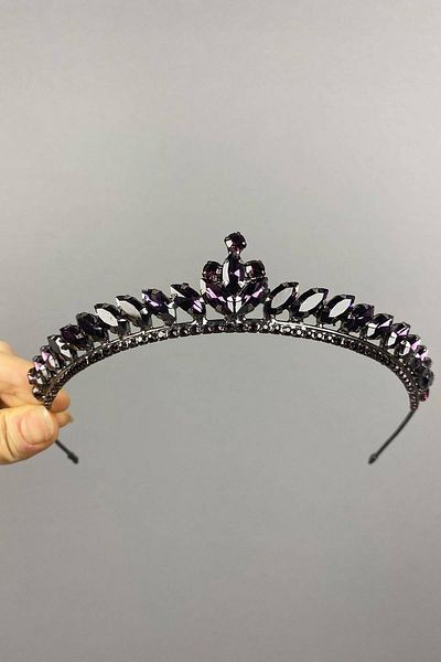 Hobigram Purple Color Thin Ilayda Model Henna and Bridal Crown – Crown, Crystal Stone, Stylish Model, Bridal Crown – Crown –