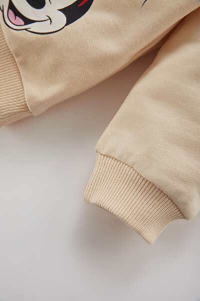 DeFacto Baby Girl Disney Mickey & Minnie Crew Neck Christmas Themed Soft Lined Sweatshirt