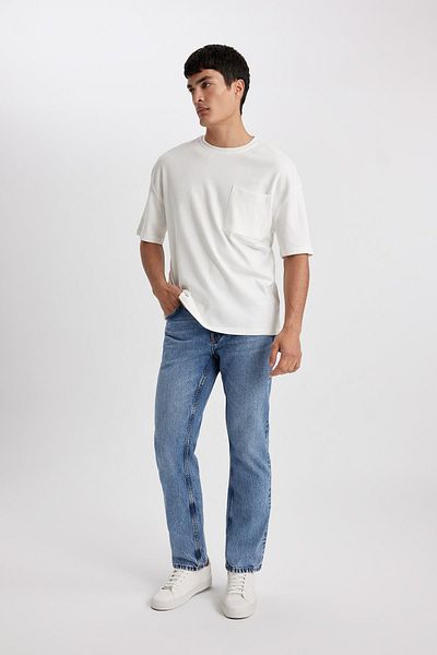 DeFacto Wiser Wash - Straight Fit Regular Waist Tube Leg Jean Trousers B2574ax23au