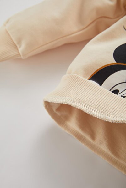 DeFacto Baby Girl Disney Mickey & Minnie Crew Neck Christmas Themed Soft Lined Sweatshirt