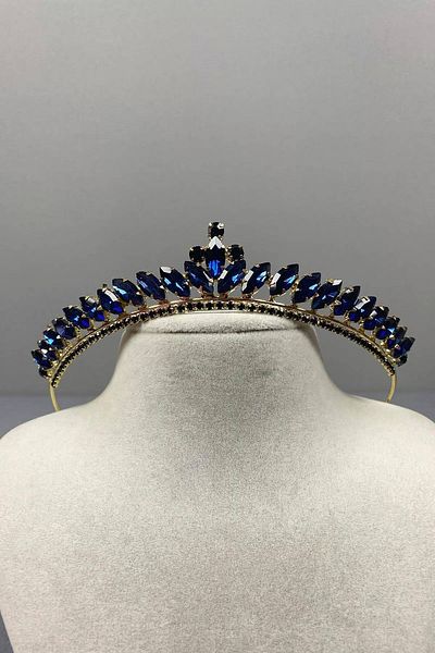Hobigram Navy Blue Gold Thin Ilayda Model Henna and Bridal Crown – Crown
