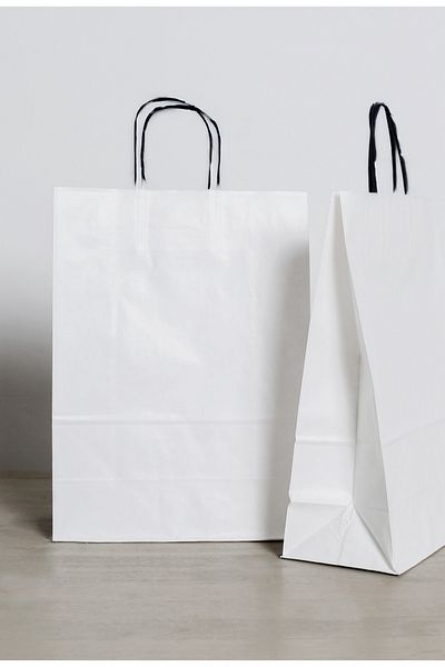 HDF PAZARLAMA White Gift Bag/bag with Twist Handle 10 Pieces 25x9x32