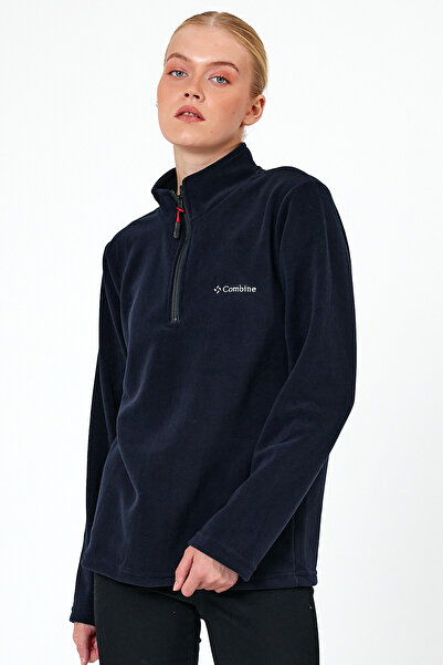 MAXIMILLIAN Жіночий полярний синій колір з напівзастібкою та коміром-стійкою Outdoor Polar