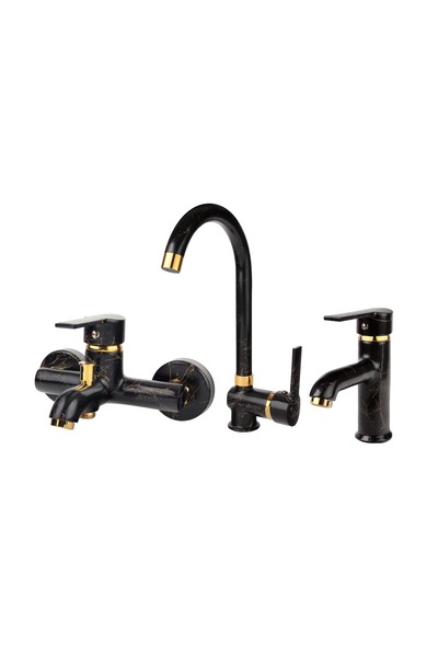 Altos Grup Yapı Malzemeleri Siyah Mermer Desenli Banyo,Lavabo,Evye Bataryası ...