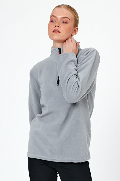 MAXIMILLIAN Жіночий полярний сірий колір з напівзастібкою та коміром-стійкою Outdoor Polar