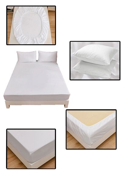 NUTEX Single/Double 100% Cotton Eco-Friendly Sheet and Pillow Set - White (100X200)