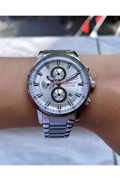 Ferrucci Men's Multifunctional Metal Band Wristwatch