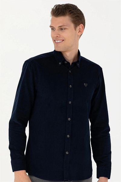 U.S. Polo Assn. Ανδρικό πουκάμισο Navy Blue μακρυμάνικο G081SZ004.000. 1686750 .VR033