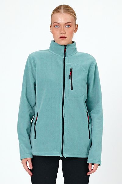 MAXIMILLIAN Women's Polar Cagla Color 3 Pocket Zippered Bato Collar Outdoor Polar