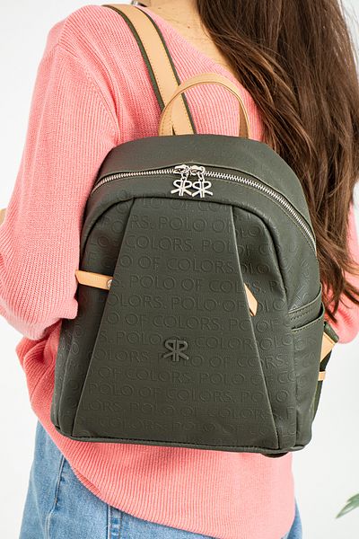 YOGII Rucsac unisex model Cela, impermeabil, din piele artificială, cu buzunare multiple