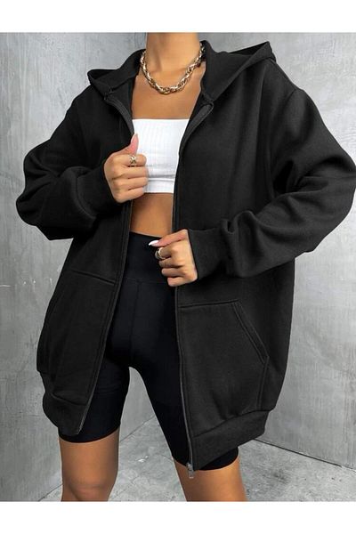 FAVORİST Φούτερ Unisex Ζακέτα με φερμουάρ με κουκούλα Oversize (Άνετη εφαρμογή)