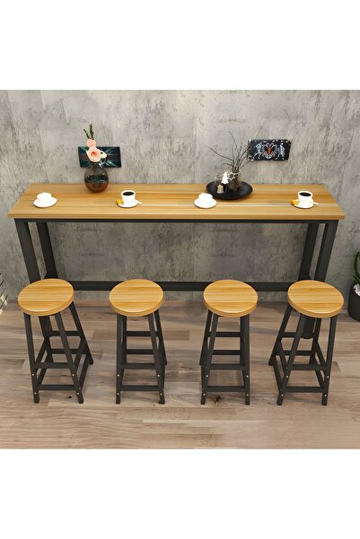 FAMİLYA ART Austin Mutfak Adası - Bar Masası Ve 4 Adet Bar Taburesi