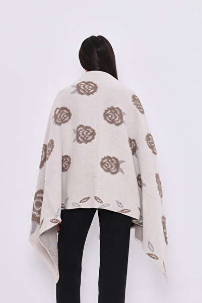 Brv Women's Floral Thick Knitwear Shoulder Shawl