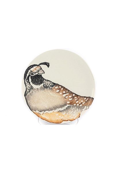 Mikasa Moor Amorphous Orange Ceramic Quail Bird Plate 22cm